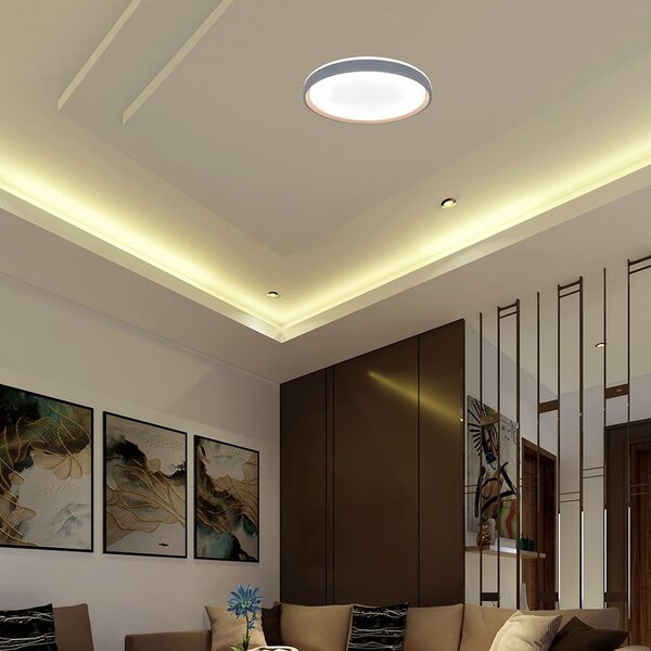 V-TAC 40W designer dóm LED lámpa, állítható színhőmérséklet, fa hatású, 391x64mm - SKU 24200