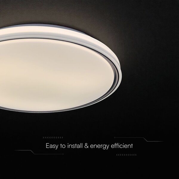 V-TAC 60W designer dóm LED lámpa, állítható színhőmérséklet, fekete gyűrű, 495x72mm - SKU 24202