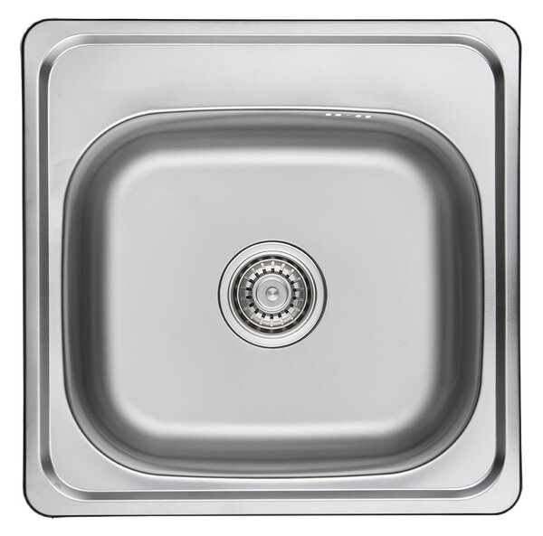 Kuchinox Standard, 1 rekeszes rozsdamentes mosogató 475x475x180 mm, sima felület, acél, LAV-SKS_010T