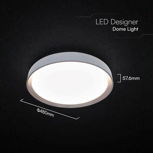 V-TAC 60W designer dóm LED lámpa, állítható színhőmérséklet, sötétbarna, 480x58mm - SKU 24198