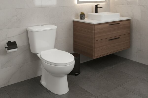 Kuchinox Lario, kombinált WC, kettős öblítésű 3/6l, hátsó lefolyóval, lassan záródó ülőkével, fehér, LAV-VKL_604P