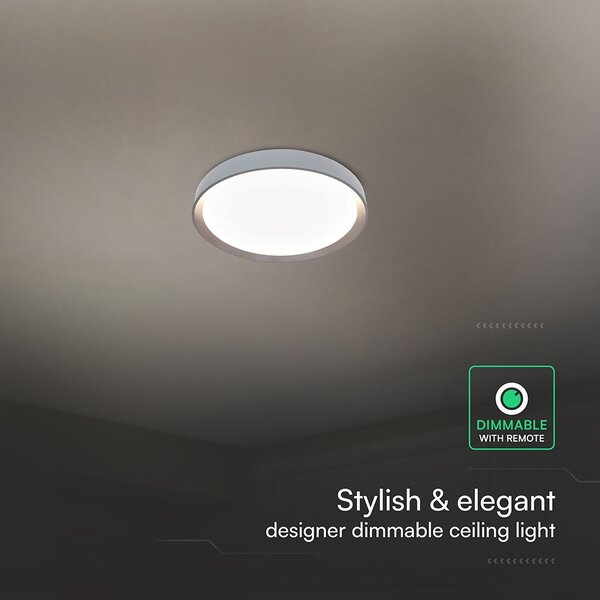 V-TAC 60W designer dóm LED lámpa, állítható színhőmérséklet, sötétbarna, 480x58mm - SKU 24198