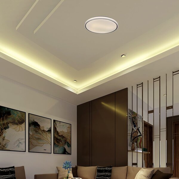 V-TAC 60W designer dóm LED lámpa, állítható színhőmérséklet, fekete gyűrű, 495x72mm - SKU 24202