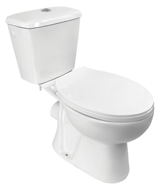 Kuchinox Lario, kombinált WC, kettős öblítésű 3/6l, hátsó lefolyóval, lassan záródó ülőkével, fehér, LAV-VKL_604P