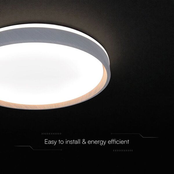 V-TAC 40W designer dóm LED lámpa, állítható színhőmérséklet, fa hatású, 391x64mm - SKU 24200