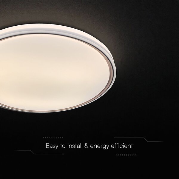 V-TAC 60W designer dóm LED lámpa, állítható színhőmérséklet, barna gyűrű, 495x72mm - SKU 24203
