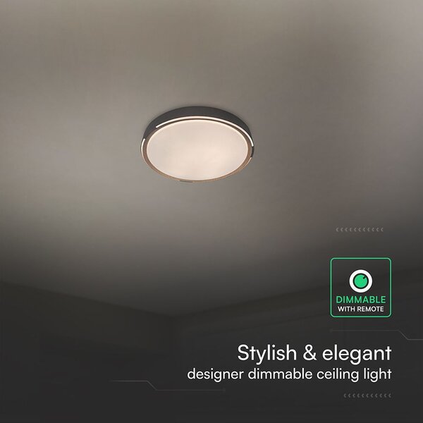V-TAC 60W designer dóm LED lámpa, állítható színhőmérséklet, sötét fa hatású, 486x67mm - SKU 24205