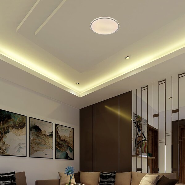 V-TAC 60W designer dóm LED lámpa, állítható színhőmérséklet, szürke gyűrű, 495x72mm - SKU 24204