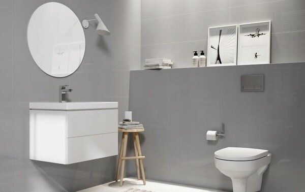 Cersanit City CleanOn, akasztós tál + antibakteriális WC-ülőke hőre keményedő, fehér, K701-143