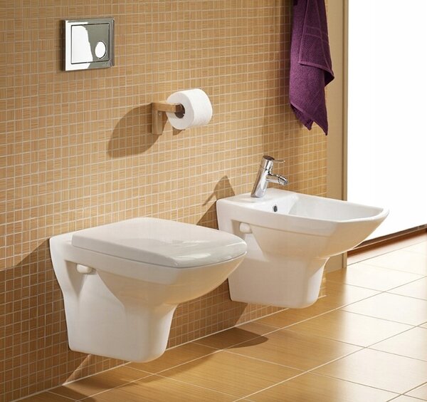 Cersanit Carina Clean On, függő wc csésze + antibakteriális wc ülőke hőre keményedő anyagból, készlet 548, fehér, K701-033