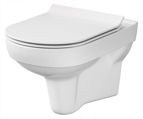 Cersanit City CleanOn, akasztós tál + antibakteriális WC-ülőke hőre keményedő, fehér, K701-143