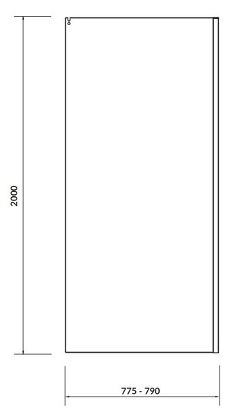 Cersanit Crea, üveg zuhanyfal tolózuhanyajtókhoz 80x200 cm, 8mm átlátszó üveg, króm profil, S900-2613