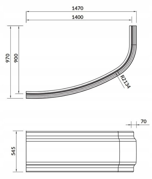 Cersanit Joanna Új, paneles kád bal/jobb, fehér, S401-102