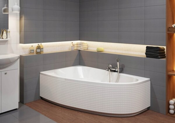 Cersanit Joanna New, sarokkád jobb 140x90cm, fehér, S301-166