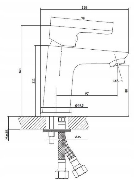 Cersanit Libra - mosdócsaptelep, króm, S951-408