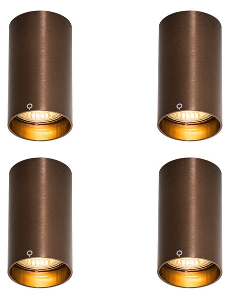 4 darabos modern sötét bronz spotlámpa készlet 5,5 cm - Tuba