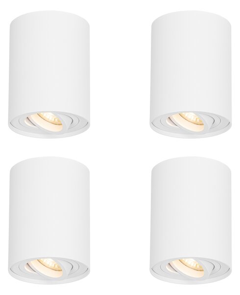 4 darabos modern fehér, forgatható és dönthető mennyezeti spotlámpa szett - Rondoo Up