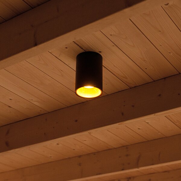 4 darabos modern spotlámpa szett fekete arany GU10 50mm - Deep
