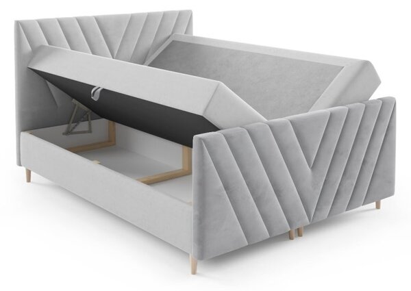 Wilsondo BENO PLUS kárpitozott boxspring franciaágy - fekete Méret: 160x200