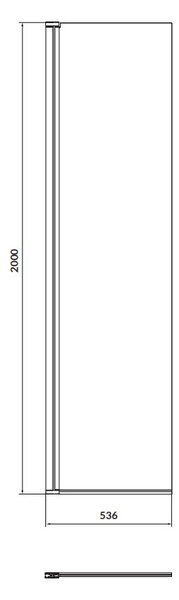 Cersanit Mille, forgatható zuhanykabin 50x200 cm, 8mm átlátszó üveg, króm profil, S161-010
