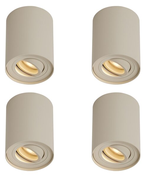 4 darabos modern, felületre szerelhető spotlámpa szett bézs GU10 50mm forgatható és dönthető - Rondoo Up