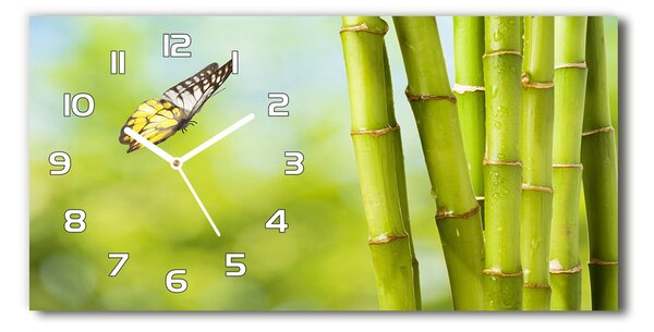 Vízszintes üvegóra Bamboo és a pillangó