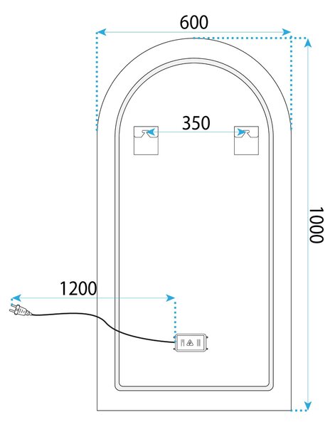 LED Tükör 60x100cm DART GOLD