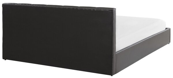 Ágyneműtartós ágy DREUX Műbőr Sötétszürke 180 x 200 cm