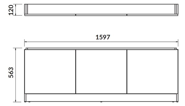 Cersanit Smart, bútor előlap SMART kádhoz 160cm, fehér, S568-024