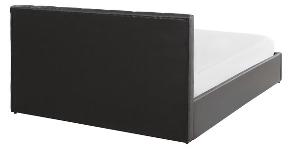 Ágyneműtartós ágy DREUX Műbőr Sötétszürke 140 x 200 cm