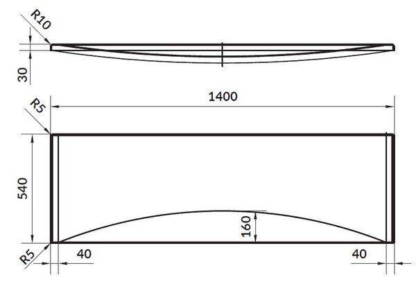 Cersanit VIRGO / INTRO előlap kádhoz 140 cm, S401-043