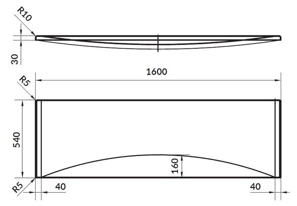 Cersanit VIRGO / INTRO előlap kádhoz 160 cm, S401-045