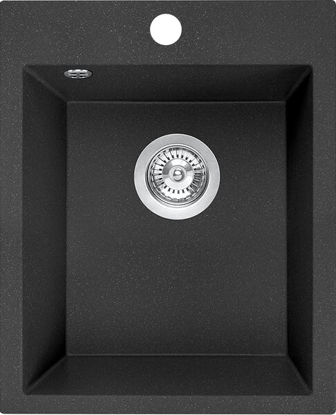Laveo Chichi, 1 kamrás gránit mosogató 390x480x205 mm, fekete, LAV-SBH_710T