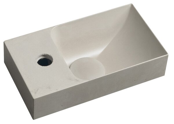 Sapho Sapho, PICCOLINO beton mosogató 30,8x17cm, balos csaptelep, homok, PK30014