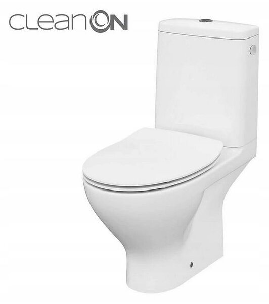 Cersanit Moduo - WC Kombi hátsó hulladék 3/5 CLEAN ON + WC-ülés SC duroplast SLIM, fehér, K116-029