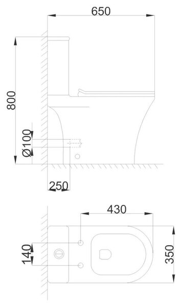 Invena Nexil, kombinált WC-csésze tartállyal, öblítőkészlettel, tornado technológiával, lassan záródó ülőkével, INV-CE-82-O01-J