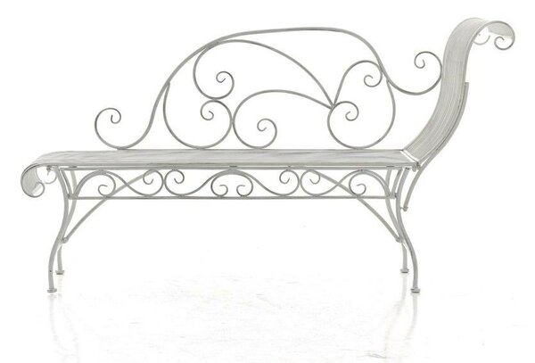 Karma kerti fém pad antik fehér 78x156x46 cm 11177531