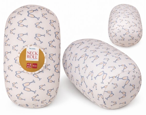 Utazó nyakpárna CHEERS NECK ROLL 30x15 cm, fehér