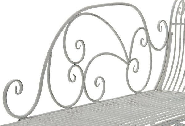 Karma kerti fém pad antik fehér 78x156x46 cm 11177531