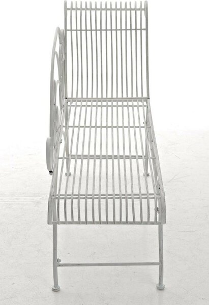 Karma kerti fém pad antik fehér 78x156x46 cm 11177531