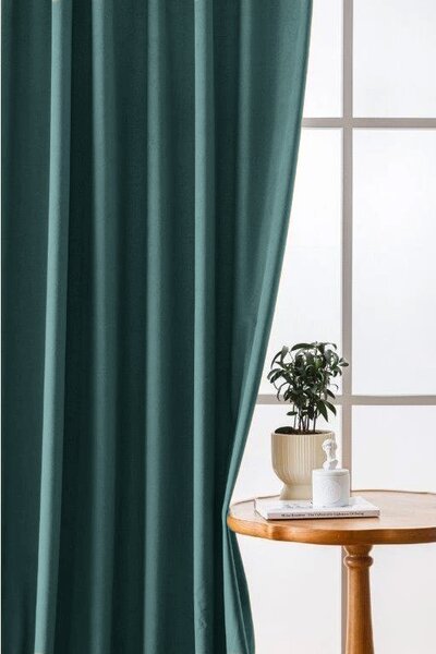 Sötétítő függöny VELVET 140x250 cm, türkiz Felfüggesztés: Hullámos sínszalag