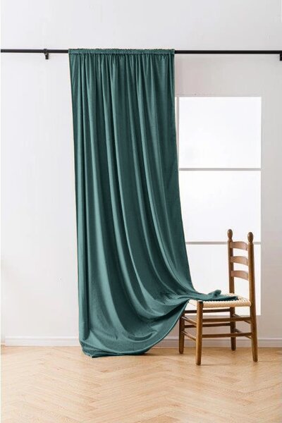 Sötétítő függöny VELVET 140x250 cm, türkiz Felfüggesztés: Hullámos sínszalag