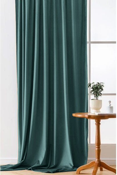 Sötétítő függöny VELVET 140x250 cm, türkiz Felfüggesztés: Hullámos sínszalag