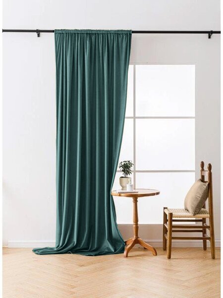 Sötétítő függöny VELVET 140x250 cm, türkiz Felfüggesztés: Hullámos sínszalag