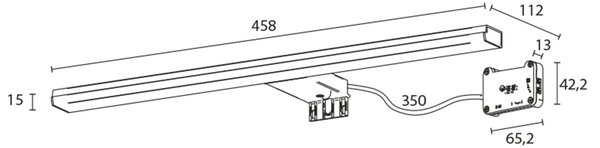 Sapho Sapho, FELINA LED lámpa, 10W, 458x15x112mm, króm, FE045