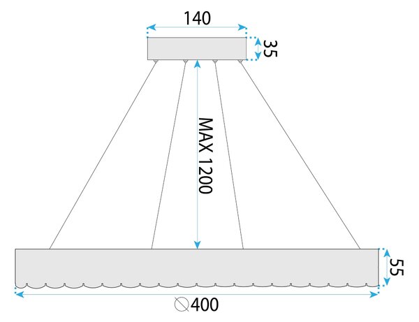 Toolight Toolight, LED mennyezeti lámpa 40cm, 24W, 4000K, 2500lm, MS018-CP, rozéarany, OSW-09630
