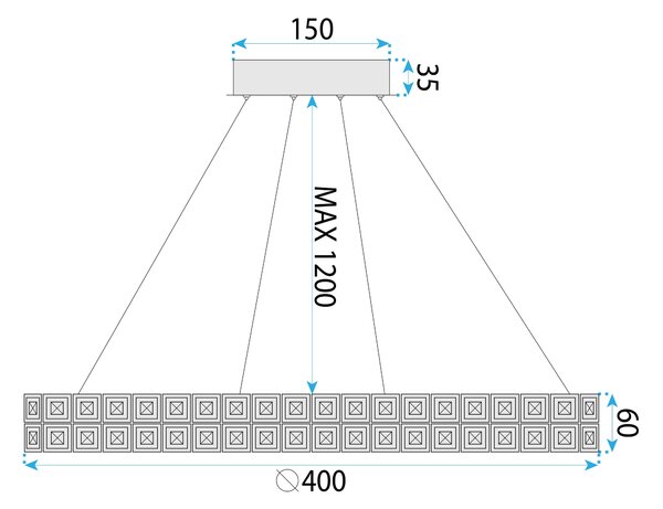 LED lámpa MS004-CP 40cm CHROME