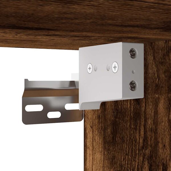 VidaXL 2 részes füstös tölgy színű szerelt fa fürdőszobai bútorszett