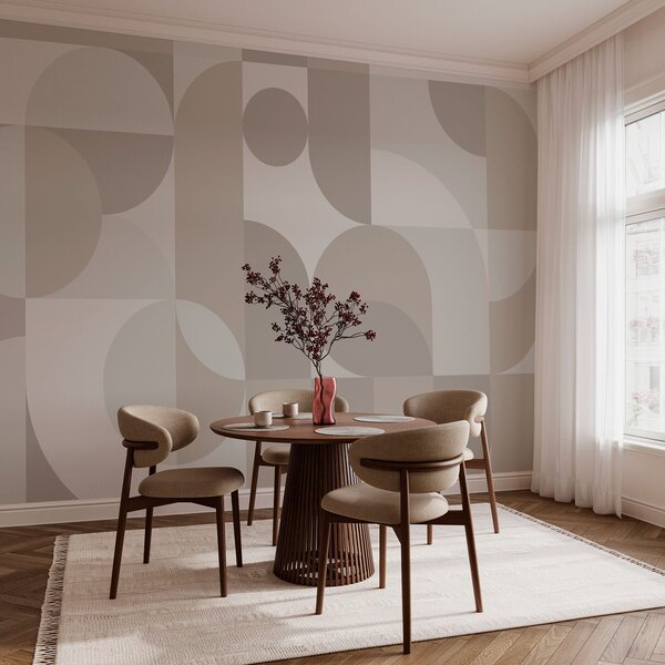 Fotótapéta Szürke és fehér geometriai minta, Designer fali fotótapéta, Népszerű fotótapéta, w03058 - Tapeko.hu