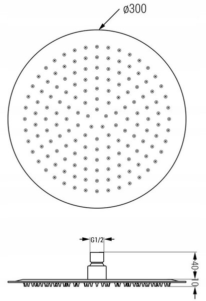 Mexen KAI, rejtett kar 40cm + zuhanyfej 30cm, króm, 79230-00 + 79211-00